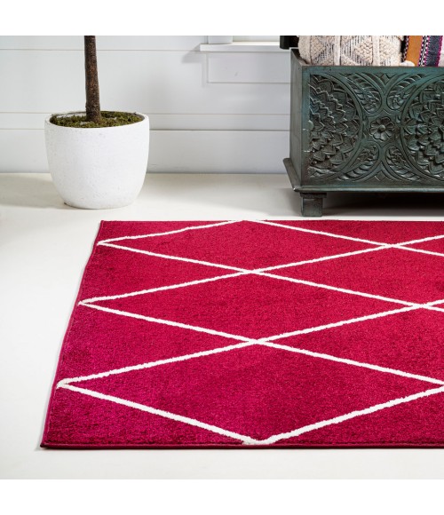 Cole Minimalist Diamond Trellis Red/White 4 ft. x 6 ft. Area Rug