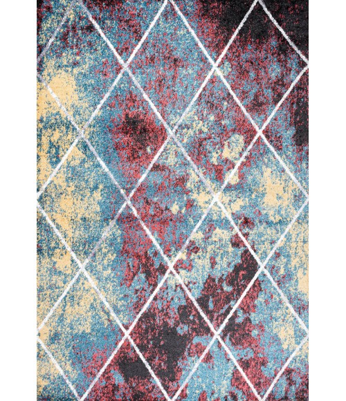 Cole Minimalist Diamond Trellis Multi/White 8 ft. x 10 ft. Area Rug