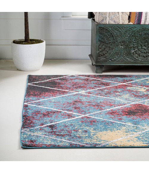 Cole Minimalist Diamond Trellis Multi/White 8 ft. x 10 ft. Area Rug