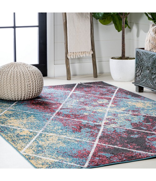 Cole Minimalist Diamond Trellis Multi/White 8 ft. x 10 ft. Area Rug