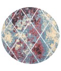 Cole Minimalist Diamond Trellis Multi/White 5' Round Area Rug