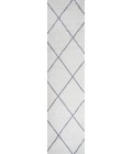Cole Minimalist Diamond Trellis White/Gray 2 ft. x 10 ft. Runner Rug