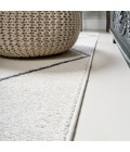 Cole Minimalist Diamond Trellis White/Gray 5' Round Area Rug