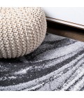 SUPERSOFT Area Rug Viscon Abstract Marble Contemporary Light Gray/Black 5 ft. x 8 ft. Area Rug