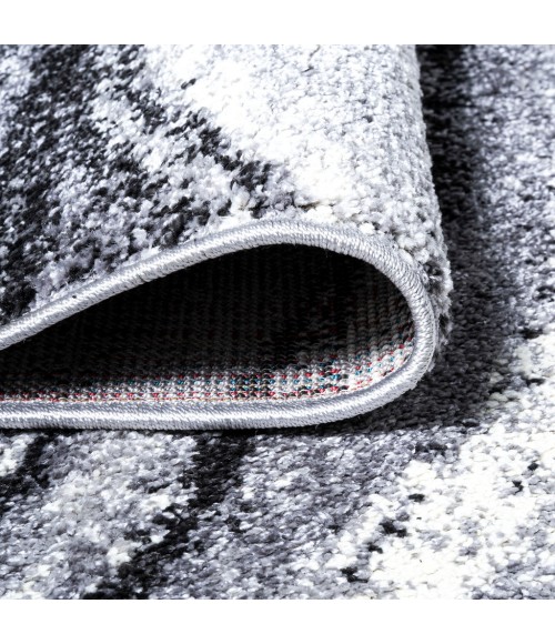 SUPERSOFT Area Rug Viscon Abstract Marble Contemporary Light Gray/Black 5 ft. x 8 ft. Area Rug