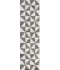 LONDON SHAG Area Rug Alcudia Geometric Shag Beige/Dark Gray 2 ft. x 8 ft. Runner Rug