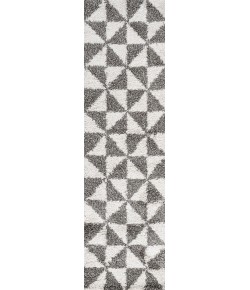 Jonathany London Shag SHG100A Beige/Dark Gray Area Rug 2 ft. 3 in. X 8 ft. Runner