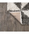 LONDON SHAG Area Rug Alcudia Geometric Shag Beige/Dark Gray 4 ft. x 6 ft. Area Rug