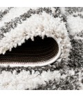LONDON SHAG Area Rug Alcudia Geometric Shag Beige/Dark Gray 4 ft. x 6 ft. Area Rug