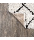LONDON SHAG Area Rug Inca Moroccan Diamond Shag Beige/Dark Gray 5 ft. x 8 ft. Area Rug