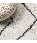 LONDON SHAG Area Rug Inca Moroccan Diamond Shag Beige/Dark Gray 5 ft. x 8 ft. Area Rug