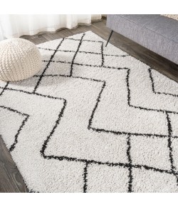 Jonathany London Shag SHG101A Beige/Dark Gray Area Rug 5 ft. 3 in. X 7 ft. 7 in. Rectangle