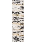 LONDON SHAG Area Rug Nova Modern Bold Strie' Shag Beige/Black/Yellow 2 ft. x 8 ft. Runner Rug