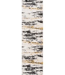 Jonathany London Shag SHG102A Beige/Black/Yellow Area Rug 2 ft. 3 in. X 8 ft. Runner