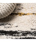LONDON SHAG Area Rug Nova Modern Bold Strie' Shag Beige/Black/Yellow 8 ft. x 10 ft. Area Rug