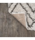LONDON SHAG Area Rug Soller Diamond Trellis Shag Beige/Dark Gray 3 ft. x 5 ft. Area Rug