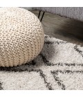 LONDON SHAG Area Rug Soller Diamond Trellis Shag Beige/Dark Gray 3 ft. x 5 ft. Area Rug