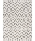LONDON SHAG Area Rug Algaida Moroccan Diamond Shag Beige/Dark Gray 4 ft. x 6 ft. Area Rug