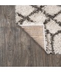 LONDON SHAG Area Rug Algaida Moroccan Diamond Shag Beige/Dark Gray 4 ft. x 6 ft. Area Rug