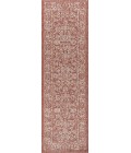 SANTA MONICA Area Rug Tela Bohemian Textured Weave Floral Red/Taupe 2 ft. x 8 ft. Indoor/Outdoor Runner Rug