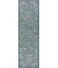 SANTA MONICA Area Rug Tela Bohemian Textured Weave Floral Teal/Gray 2 ft. x 10 ft. Indoor/Outdoor Runner Rug