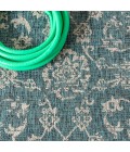 SANTA MONICA Area Rug Tela Bohemian Textured Weave Floral Teal/Gray 8 ft. x 10 ft. Indoor/Outdoor Area Rug