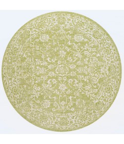 Jonathany Santa Monica SMB100D Green/Cream Area Rug 5 ft. 3 in. X 5 ft. 3 in. Round