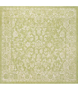Jonathany Santa Monica SMB100D Green/Cream Area Rug 5 ft. 3 in. X 5 ft. 3 in. Square