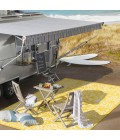 SANTA MONICA Area Rug Tela Bohemian Textured Weave Floral Yellow/Cream 5' Round Indoor/Outdoor Area Rug