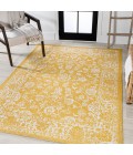 Tela Bohemian Textured Weave Floral Yellow/Cream 3 ft. x 5 ft. Indoor/Outdoor Area Rug