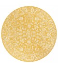 SANTA MONICA Area Rug Tela Bohemian Textured Weave Floral Yellow/Cream 5' Round Indoor/Outdoor Area Rug