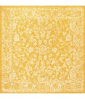 Tela Bohemian Textured Weave Floral Yellow/Cream 5' Square Indoor/Outdoor Area Rug