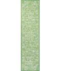 SANTA MONICA Area Rug Tela Bohemian Textured Weave Floral Cream/Green 2 ft. x 8 ft. Indoor/Outdoor Runner Rug