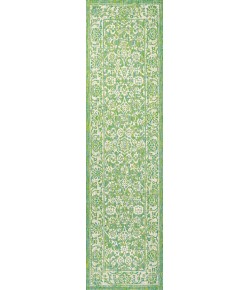 Jonathany Santa Monica SMB100F Cream/Green Area Rug 2 ft. 2 in. X 8 ft. Runner