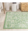 SANTA MONICA Area Rug Tela Bohemian Textured Weave Floral Cream/Green 8 ft. x 10 ft. Indoor/Outdoor Area Rug