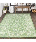 SANTA MONICA Area Rug Tela Bohemian Textured Weave Floral Cream/Green 8 ft. x 10 ft. Indoor/Outdoor Area Rug