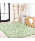 SANTA MONICA Area Rug Tela Bohemian Textured Weave Floral Cream/Green 8 ft. x 10 ft. Indoor/Outdoor Area Rug