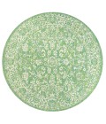 SANTA MONICA Area Rug Tela Bohemian Textured Weave Floral Cream/Green 5' Round Indoor/Outdoor Area Rug