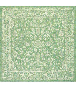Jonathany Santa Monica SMB100F Cream/Green Area Rug 5 ft. 3 in. X 5 ft. 3 in. Square