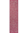 SANTA MONICA Area Rug Tela Bohemian Textured Weave Floral Fuchsia/Light Gray 2 ft. x 8 ft. Indoor/Outdoor Runner Rug