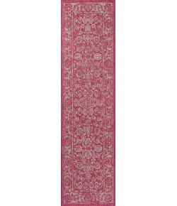Jonathany Santa Monica SMB100G Fuchsia/Light Gray Area Rug 2 ft. 2 in. X 8 ft. Runner