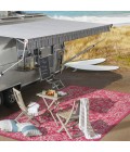 Tela Bohemian Textured Weave Floral Fuchsia/Light Gray 5' Round Indoor/Outdoor Area Rug