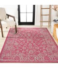 SANTA MONICA Area Rug Tela Bohemian Textured Weave Floral Fuchsia/Light Gray 9 ft. x 12 ft. Indoor/Outdoor Area Rug