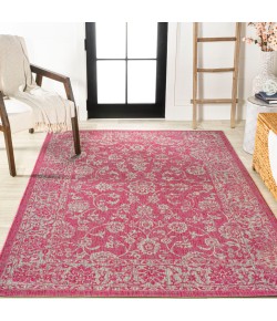 Jonathany Santa Monica SMB100G Fuchsia/Light Gray Area Rug 9 ft. X 12 ft. Rectangle