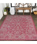SANTA MONICA Area Rug Tela Bohemian Textured Weave Floral Fuchsia/Light Gray 9 ft. x 12 ft. Indoor/Outdoor Area Rug