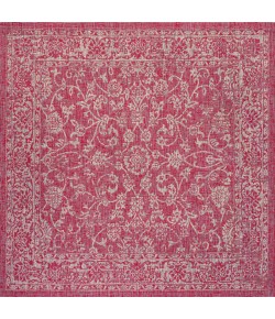 Jonathany Santa Monica SMB100G Fuchsia/Light Gray Area Rug 5 ft. 3 in. X 5 ft. 3 in. Square