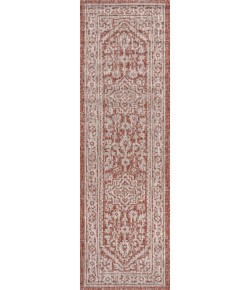 Jonathany Santa Monica SMB101A Red/Taupe Area Rug 2 ft. 2 in. X 8 ft. Runner