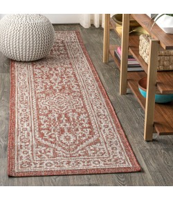 Jonathany Santa Monica SMB101A Red/Taupe Area Rug 2 ft. 2 in. X 8 ft. Runner