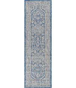 Jonathany Santa Monica SMB101B Navy/Gray Area Rug 2 ft. 2 in. X 8 ft. Runner