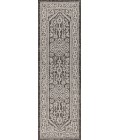 SANTA MONICA Area Rug Sinjuri Medallion Textured Weave Gray/Black 2 ft. x 10 ft. Indoor/Outdoor Runner Rug